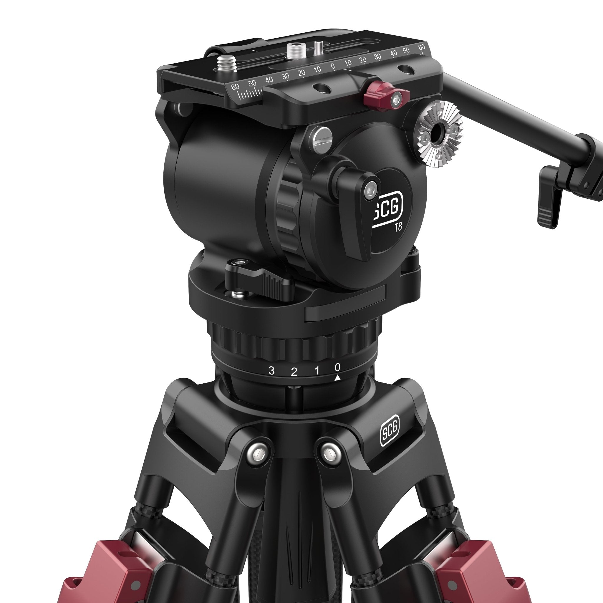 SCG T8 StediFast Tripod System Video Head with Independent 4-step Fluid Drag System.